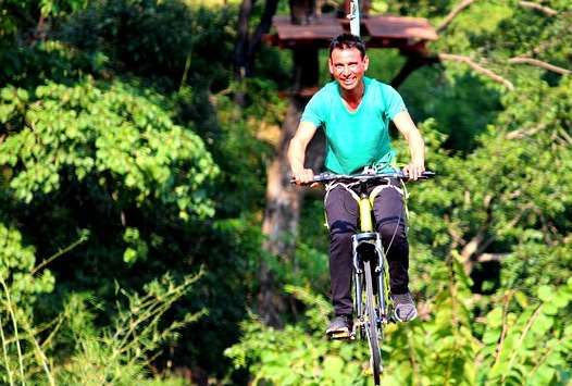 Another fun ride is skycycling where you have ride your cycle above Shivalik Mountain Range while enjoying the beauty of Holy Ganga river. It is also 
